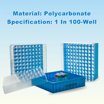 CryoKING® PC Cryogenic Boxes-Blue (1in. 2in, 100-Well), Case of 12