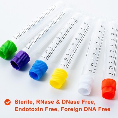 Cryogenic Vials-5.0ml External Thread, Non-Barcoded, 25/Bag, 40 Bags/Case