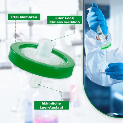 Biologix Syringe Filter, PES Membrane, Female Luer Lock + Male Luer Slip, Sterile