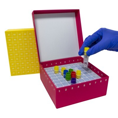 Biologix® ID-Color™ 2in. Cardboard Freezer Boxes, Assorted Color, 5 Pieces/Pack, 4 Packs/Case