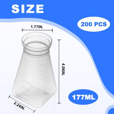 Biologix® Drosophila Bottles, 6oz (177ml), Square Bottom, Bulk/Tray Package, 200 Pcs/Case