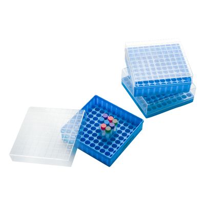 CryoKING® PC Cryogenic Boxes-Blue (1in. 2in, 100-Well), Case of 12