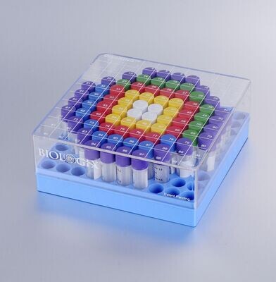 CryoKING® Racked Vials 1.5mL Vials +2in. Box (100-well), 6 Bags/Pack, 2 Packs/Case