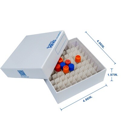 Cajas criogénicas de cartón Premium CryoKING® - 2 pulgadas, 5 unidades/paquete, 20 paquetes/caja