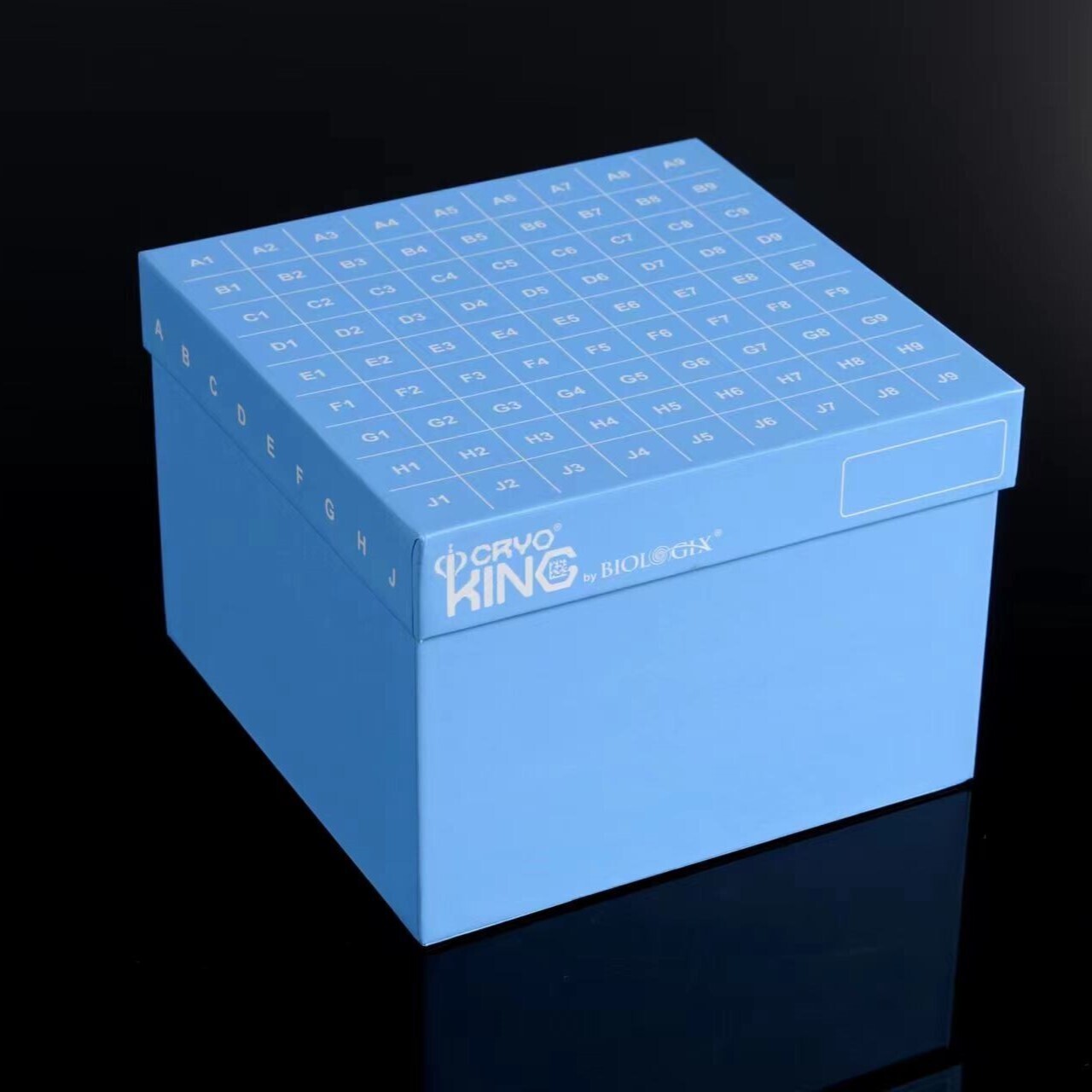 Biologix® ID-Color™ 3.75in. Cardboard Freezer Boxes (81 well, Blue), 5 Pieces/Pack, 4 Packs/Case