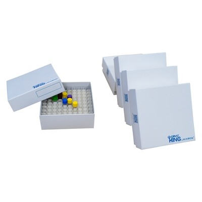 Biologix® Premium Cardboard Cryogenic Boxes-2in, 5 Pieces/pack, 20 Packs/Case