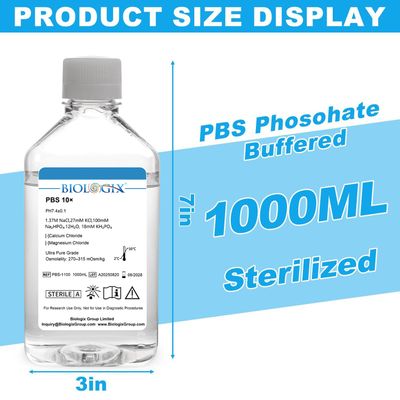 Biologix® PBS Buffer (10×), pH7.4, Sterile, 1000mL/ Bottle, 6 Bottles/Case
