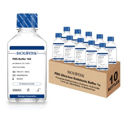 Biologix® PBS Buffer (10×), pH7.4, Sterile, 500mL/ Bottle, 10 Bottles/Case