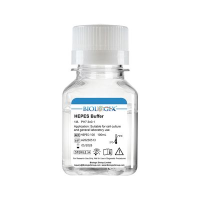 Biologix® HEPES Buffer, pH7.3, Sterile, 100mL Bottle, 20 Bottles/Case