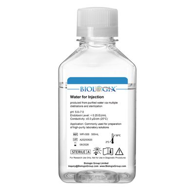 Biologix® Water for Cell Culture(WFI), Sterile, 500mL/ Bottle, 10 Bottles/Case