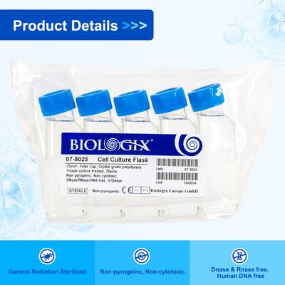 Tissue Culture Flask with Filter Cap, PS, Sterile to SAL10-6, Domestic raw materials, DNase &amp; RNase free