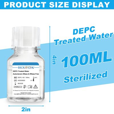 Biologix® DEPC-Treated Water, DNase &amp;RNase free, 100 mL/Bottle,20 Bottles/Case