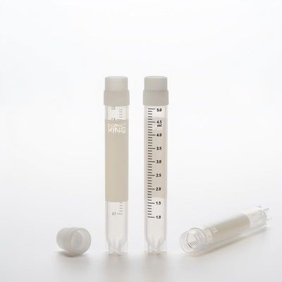 CryoKING 5.0 mL Vial, External Thread, White Caps, PP, Autoclavable, 25 Pieces/Bag, 20 Bags/Pack, 2 Packs/Case