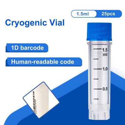 Biologix® Side-Coded Cryogenic Vials, 1.5 ml, External Thread, Green, 25 Sets/Bag,20 Bags/Pack,2 Packs/Case, 1000 Sets/Case