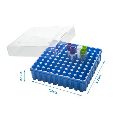 CryoKING® Cajas criogénicas de policarbonato (PC), 2 pulgadas de altura, 100 posiciones, colores surtidos, para almacenamiento de muestras de laboratorio