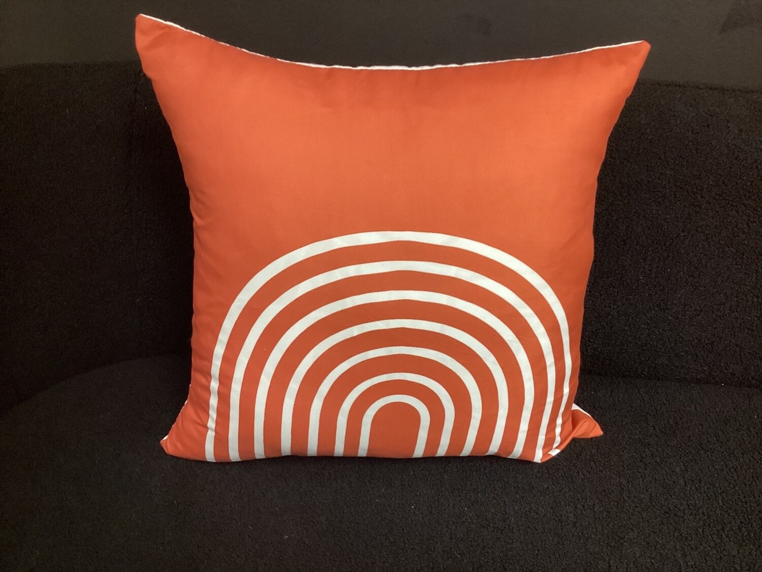 Orange Pillow Cover With Curves (18”x18”)