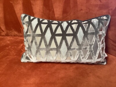 Silver Gold Geometric Velvet Pillow Covers (12”x20”)