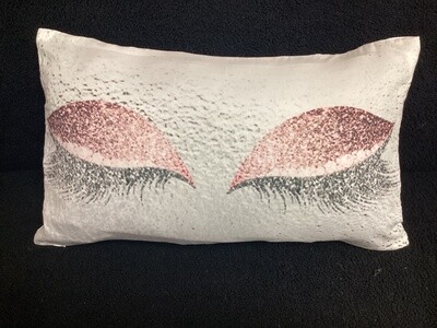 Pink Eyelash Pillow Cover (12”x20”)