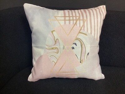 Pink Abstract Pillow Cover (16”x16”)