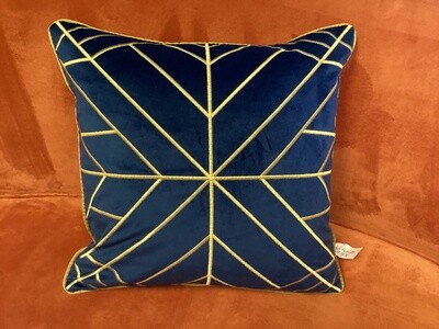 Gold Patterned Velvet Pillow Cover (16”x16”)