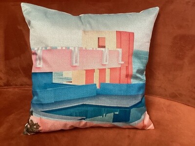 Poolside Abstract Pillow Cover (18”x18”)