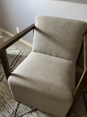 Tan Linen wood chair