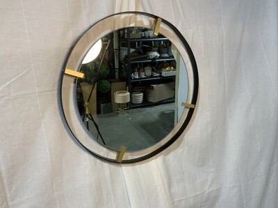 21.5” Round metal framed mirror