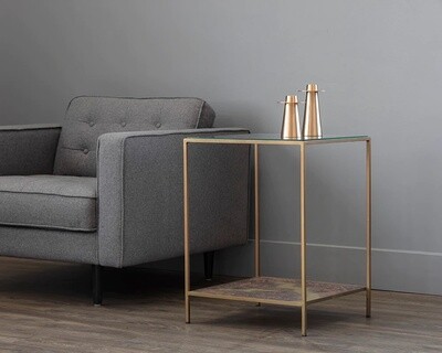 Concord End Table-Anique Brass