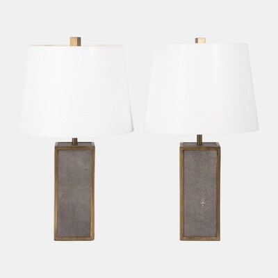 SET OF 2 -S/2 Resin 24" Table Lamp, Gray/gold