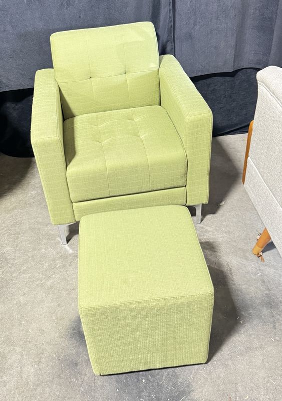 Moss Green AC Chair + stool