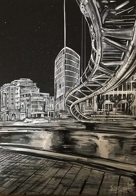 Valentines Bridge (Bristol) - Original Painting on Card Valentines Bridge (Bristol) - Original Painting on Card