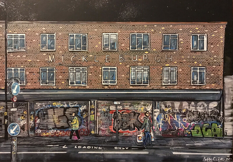 Music Shop - Original Painting On Card