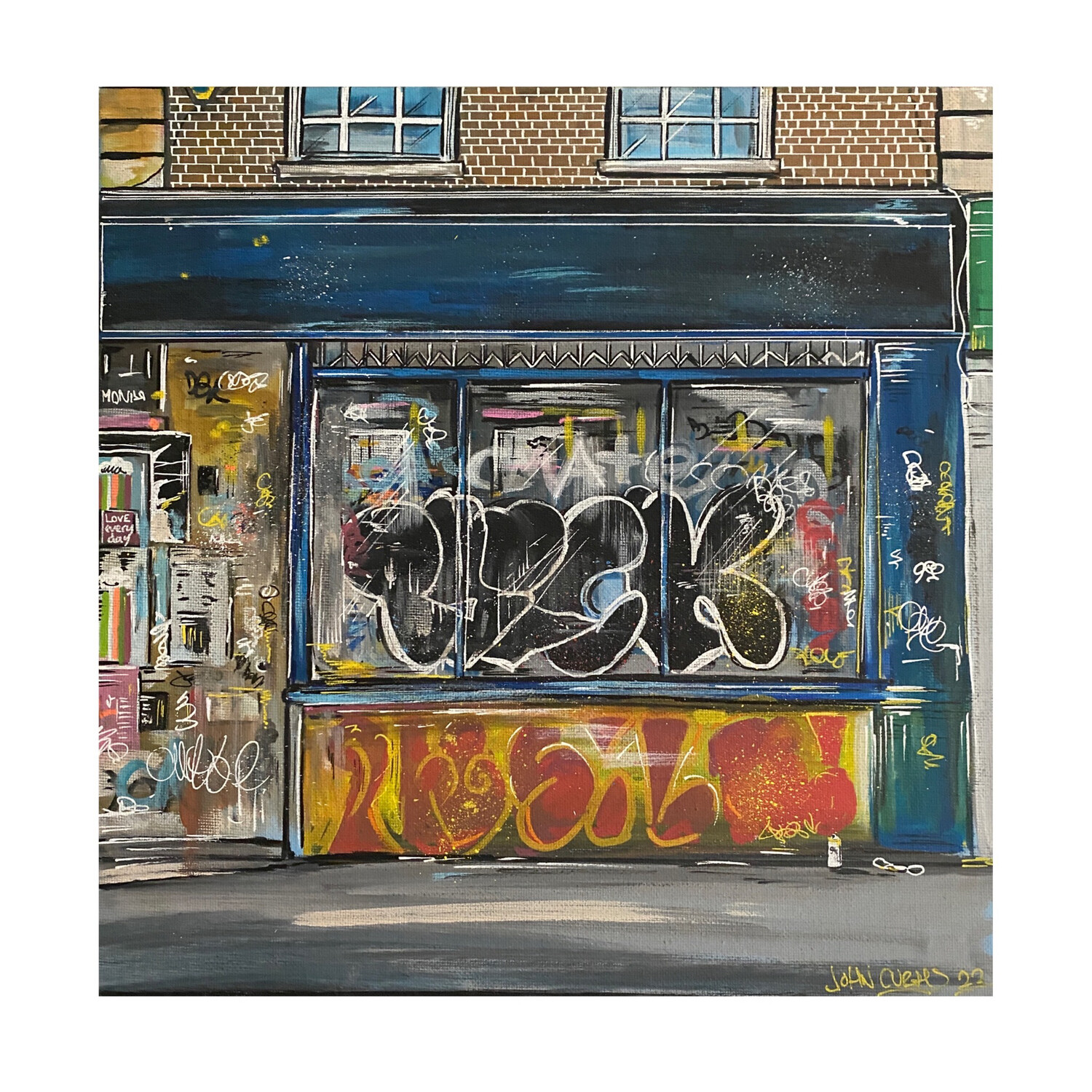 Number 54 Stokes Croft - Original On Canvas Board