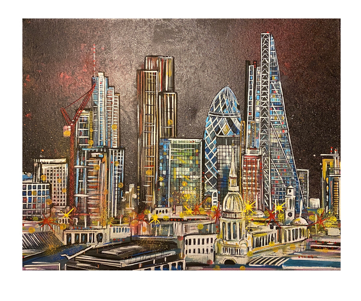 Skyscrapers - Original Painting On Canvas