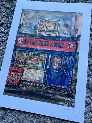 Rita’s Kebab Shop - Limited Edition A3 Size Print - Last A3 Print - 1 Available