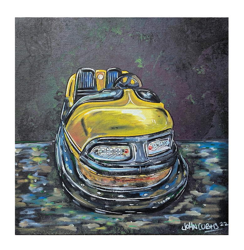 Dodgem - Original Painting On Canvas Board