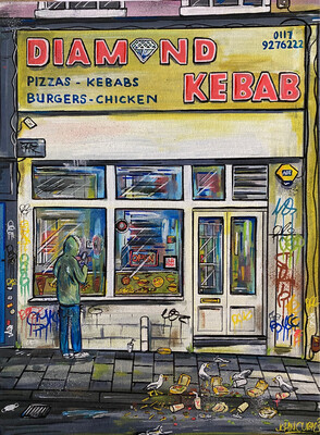 Diamond kebab - Original on canvas board