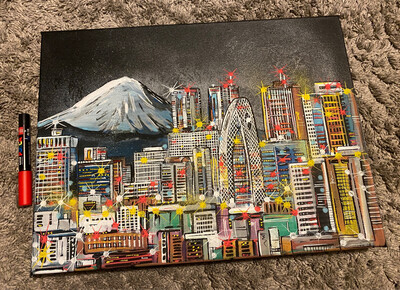 Tokyo Skyline - Original Painting On Canvas