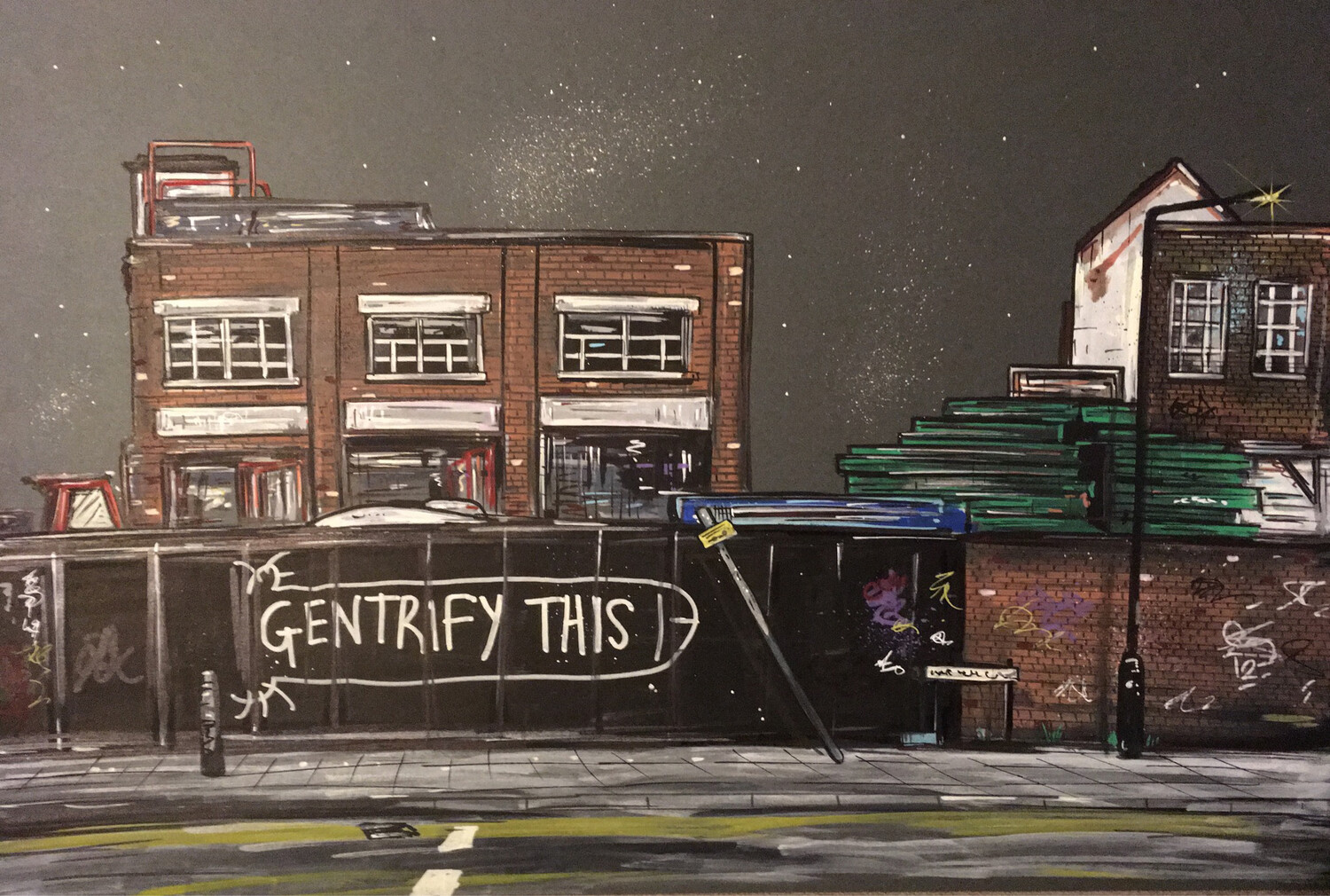 Gentrify This - Original Painting On Card