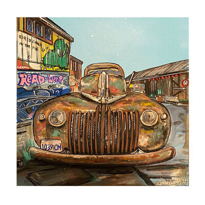 Rusty Truck - Original Painting On Canvas Board