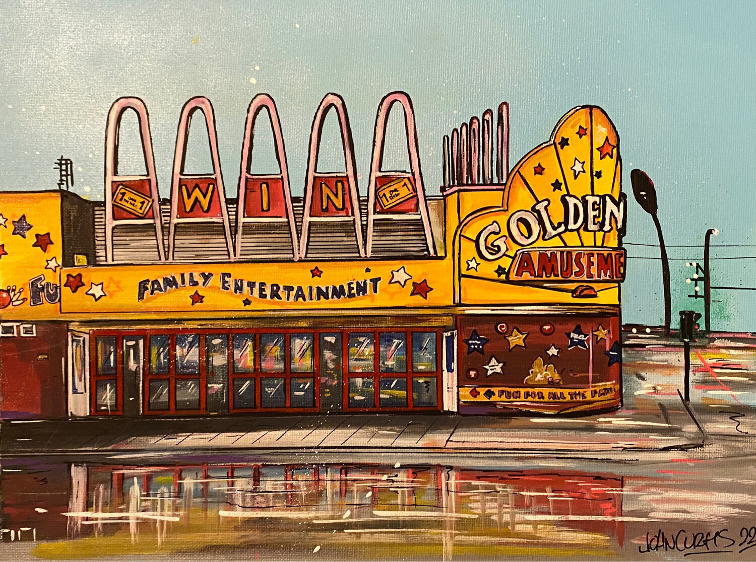 Amusements- Original Painting On Canvas Board 