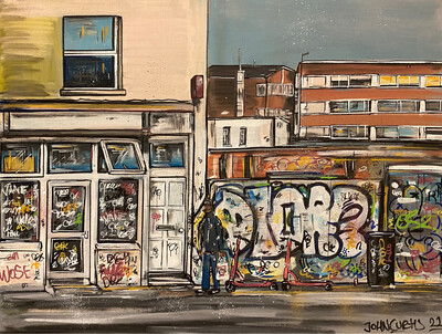 City Road - Original Painting On Canvas Board 