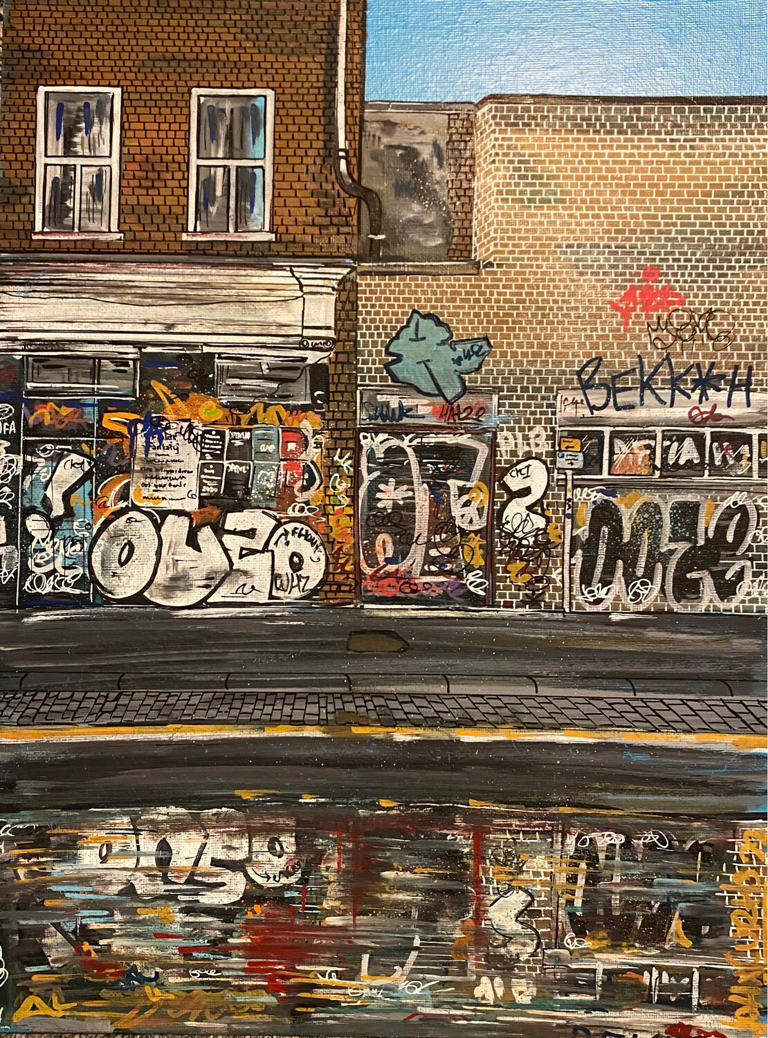 Reflected  - Original Painting On Canvas Board 