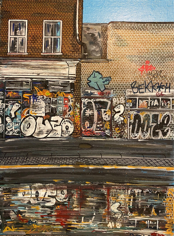 Reflected  - Original Painting On Canvas Board 