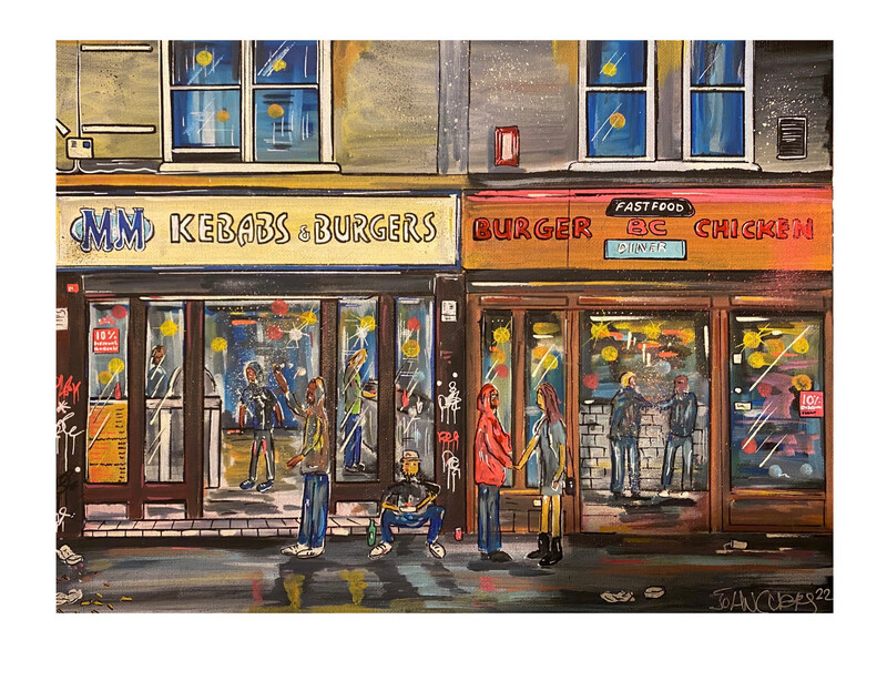 Saturday Night - Original Painting On Canvas Board 