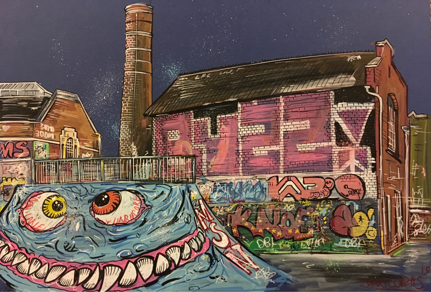 Dean Lane Skatepark- Original On Card