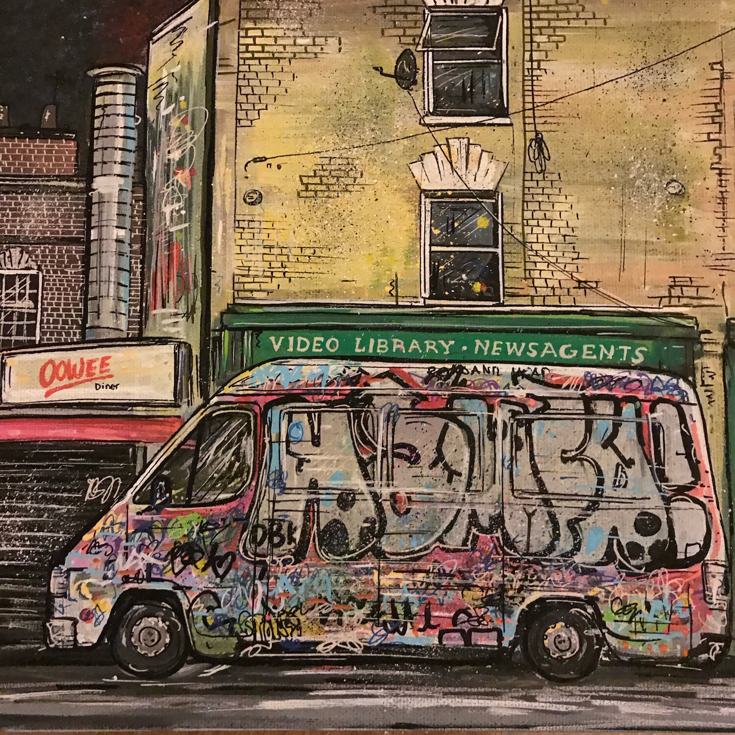 Oowee Diner - Original On Canvas