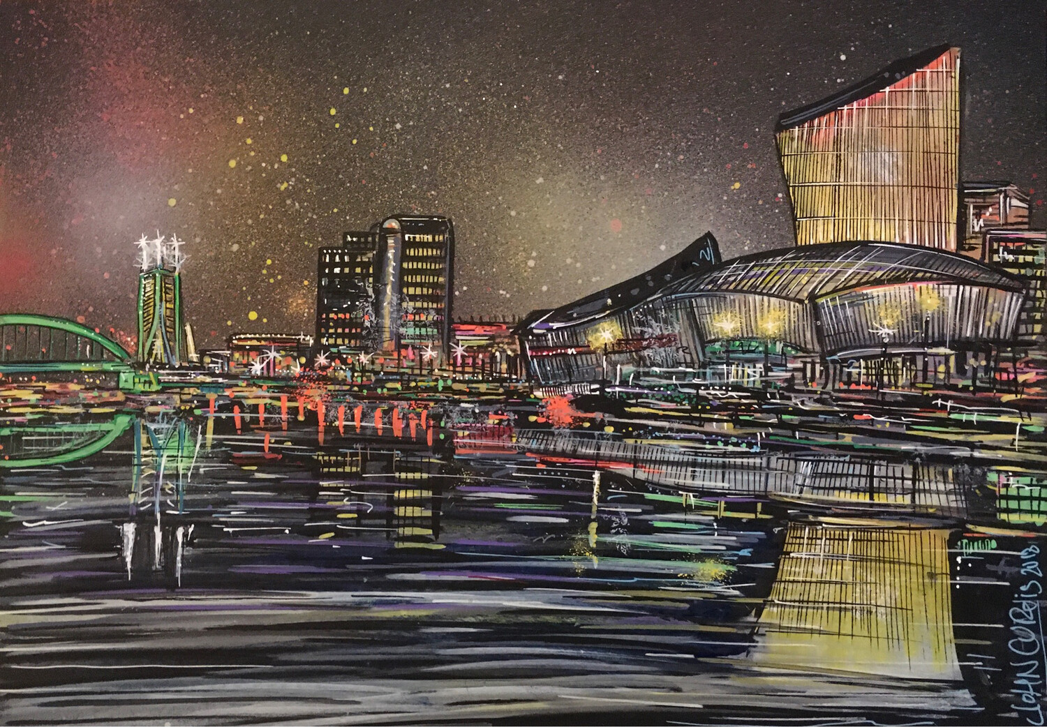 Salford Quays 2 - Original Painting On Card