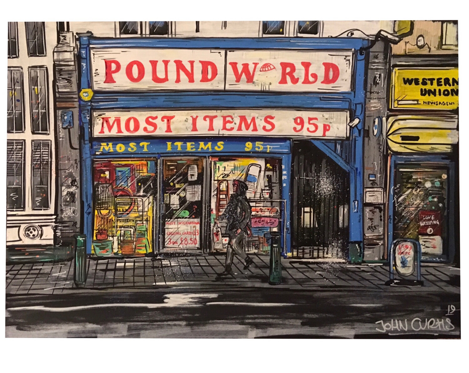 Pound World - Original Painting On Card