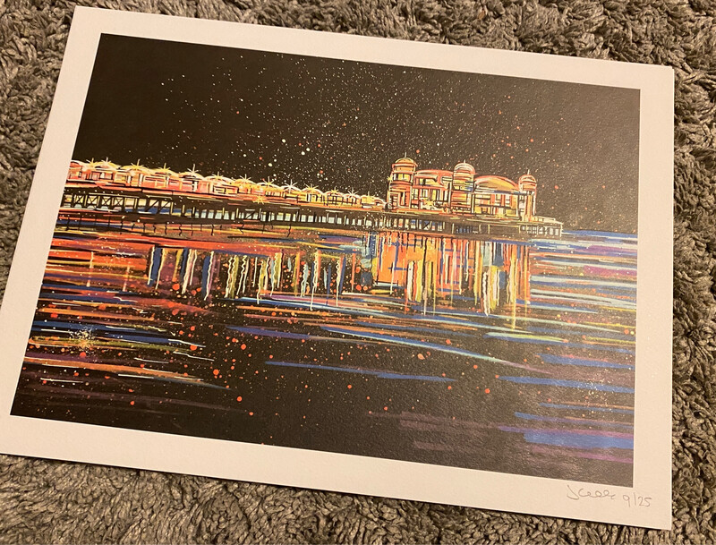 Weston Pier at Night - Limited Edition Print